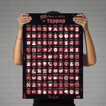 Pôster Raspadinha 100 Filmes e Séries de Terror Guia de Maratona de Halloween 60x40cm Pôster Raspadinha 100 Filmes e Séries de Terror Guia de Maratona de Halloween 60x40cm