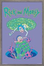 Poster Rick and Morty - Portal Fall - Moldura Barnwood (14,725 x 22,375 pol)