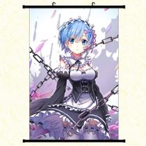 Pôster Scroll de pintura de parede Re Zero Rem 40x60cm Pôster Scroll de pintura de parede Re Zero Rem 40x60cm