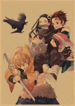 Pôster vintage Demon Slayer Kimetsu no Yaiba 20x30 cm