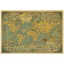 Poster Worlds Architecturals Wonders Monumentos Mapas Arte Anime