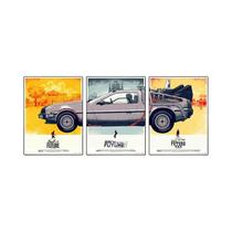 Pôsteres De Carros De De Volta Para O Futuro, 3 Peças Em Tela De Seda, Decoração Clássica Para Casa Pôsteres De Carros De De Volta Para O Futuro, 3 Peças Em Tela De Seda, Decoração Clássica Para Casa