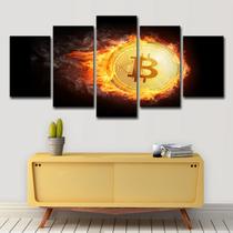 Pôsteres de pintura de parede em tela Bitcoin Anime 5 Panels