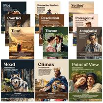 Pôsteres Decorably Literary Elements, pacote com 12, 28 x 36 cm