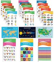 Pôsteres Educativos Laminados para Escola, Pack 25 un., Mapas EUA e Mundo, Sistema Solar, Matemática e Mais, Decoração - Traceease Pôsteres Educativos Laminados para Escola, Pack 25 un., Mapas EUA e Mundo, Sistema Solar, Matemática e Mais, Decoração - Traceease