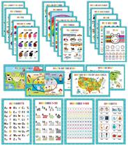 Pôsteres Educativos Laminados para Escola Primária, Pacote com 25 - Mapas, Sistema Solar, Matemática e Mais - Decoração de Sala - Traceease Pôsteres Educativos Laminados para Escola Primária, Pacote com 25 - Mapas, Sistema Solar, Matemática e Mais - Decoração de Sala - Traceease
