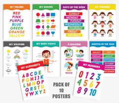 Pôsteres Educativos Laminados para Sala de Aula e Pré-Escola - Alfabeto, Números, Cores, Corpo - Traceease Pôsteres Educativos Laminados para Sala de Aula e Pré-Escola - Alfabeto, Números, Cores, Corpo - Traceease