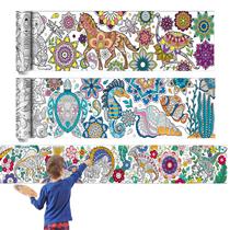 Pôsteres gigantes para colorir Pasimy Mandala Animals 30x300cm, 3 peças