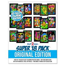 Pôsteres para colorir Super Pack Stuff2Color Fuzzy Velvet 18 unidades