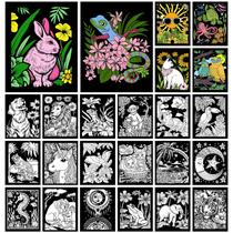 Pôsteres para colorir Zhanmai Artistic Edition Animal 48 unidades