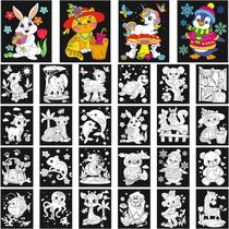 Pôsteres para colorir Zhanmai Velvet Animal Crafts Kids, pacote com 24 Pôsteres para colorir Zhanmai Velvet Animal Crafts Kids, pacote com 24