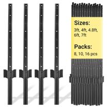 Postes de Cerca Toriexon 183 cm Preto Resistente Pacote com 16 Postes de Cerca Toriexon 183 cm Preto Resistente Pacote com 16