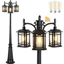 Postes de iluminação para exteriores PARTPHONER 3-Head Black Waterproof