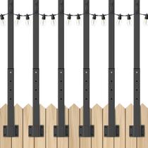 Postes de luz de corda externos AHRLHR 3M Metal, pacote com 6 suportes Postes de luz de corda externos AHRLHR 3M Metal, pacote com 6 suportes