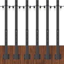 Postes de luz de corda para exteriores NUERPO, pacote com 6, 85 cm de metal Postes de luz de corda para exteriores NUERPO, pacote com 6, 85 cm de metal
