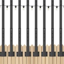 Postes de luz externos AHRLHR, pacote com 8, 3 m de metal com suportes Postes de luz externos AHRLHR, pacote com 8, 3 m de metal com suportes