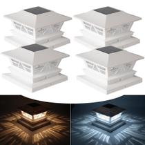 Postes de vedação solares externos TW SHINE, pacote com 4, IP65, impermeáveis