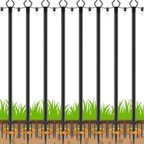 Postes Metálicos para Luzes de Cordão AILBTON 3 m Pacote com 8 Unidades Postes Metálicos para Luzes de Cordão AILBTON 3 m Pacote com 8 Unidades