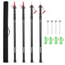 Postes para Lona Dreamtrue Telescópicos de Aluminio 2.7 m 4 Secciones (4 piezas)