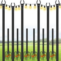 Postes para Luz de Cordão FEED GARDEN 3 m Pacote com 6 Metálicos Postes para Luz de Cordão FEED GARDEN 3 m Pacote com 6 Metálicos