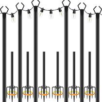 Postes para Luzes de Cordão AILBTON 3 m Metal Kit com 6 Unidades para Área Externa