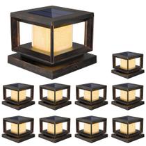 Postes solares Mlambert, pacote com 10, impermeáveis, IP65, marrom