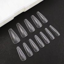 Postiças soft gel bailarina longa transparente d&z 500 peças