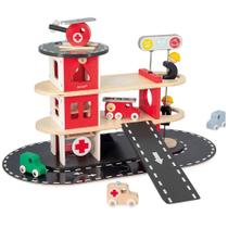 Posto de bombeiros de madeira com acessorios janod Posto de bombeiros de madeira com acessorios janod