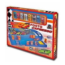 Posto Expresso Com 08 Carrinhos De Metal Brinquedo Menino Posto Expresso Com 08 Carrinhos De Metal Brinquedo Menino