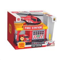 Posto resgate fire station helicopter bs toys carro briquedo