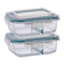 Pote 1040ml Hermético Com Divisoria Mantimentos 2 Unidades - DONA LAURA