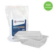 Pote 250ml Retangular Translúcido com sobretampa Elevada Copaza com 25 unidades Pote 250ml Retangular Translúcido com sobretampa Elevada Copaza com 25 unidades