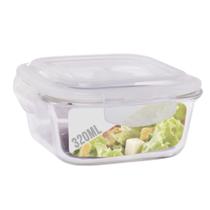 Pote 320ml de Vidro Forno Microondas Quadrado Hermetico Pote 320ml de Vidro Forno Microondas Quadrado Hermetico