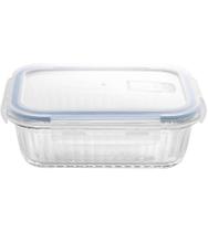 Pote 370ml Hermetico De Vidro Com Tampa Plastica Lines Pote 370ml Hermetico De Vidro Com Tampa Plastica Lines