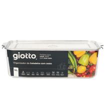 Pote 4 Litros Hermetico Organizador de Geladeira Giotto (Pet) com Cesto