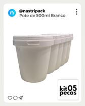 Pote 500 ML com Tampa Lacre Atóxico - 05 Peças