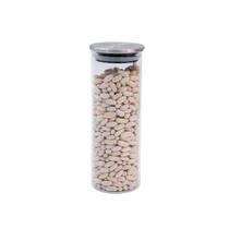 Pote 550ml de vidro com tampa de inox circular mantimento - Oikos