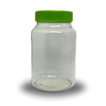 Pote 600 ml de vidro com tampa de plastico