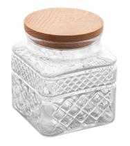 Pote 600ml De Vidro Com Tampa Em Madeira