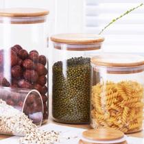 Pote Acrílico 900mL 450mL E 700mL Com Tampa Redondo Plástico Super Vedação Transparente Multiuso