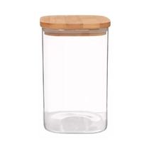 Pote Acrilico Com Tampa de Bambu 1200ml