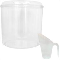 Pote Acrílico Redondo com Tampa 8,6 Litros + Concha 600ml Pote Acrílico Redondo com Tampa 8,6 Litros + Concha 600ml