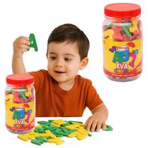 Pote Alfabeto Vogais Grande 155Pçs Letras Educativo Eva ABC