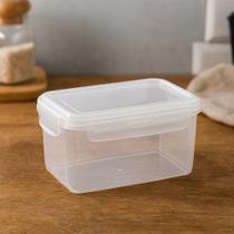 Pote Alto Com travas Laterais 17cm x 11cm x 9cm 1 Litro Transparente