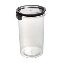 Pote Alto Hermético com Travas 1,8L Plasútil Redondo Tampa Preto Macarrão Organizador Mantimentos