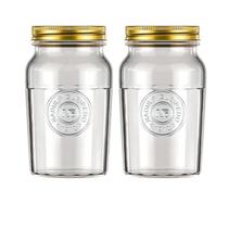 Pote Americano de vidro Vintage Retro Tampa Biscoito 1L 2 UN Pote Americano de vidro Vintage Retro Tampa Biscoito 1L 2 UN