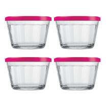 Pote Americano Vidro Clássico Papinha com Tampa Sortida 4UNI