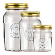 Pote americano vintage p 1500ml c tampa de rosca dourada - Nadir