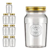 Pote Americano Vintage Retro Tampa Biscoito 1,5L Nadir 7Un