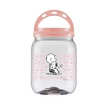 Pote Armazenamento Snoopy Best Friends Rosa 1.700ml Com Tampa e Alça